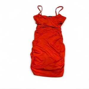 Elegant Red Spaghetti Strap Dress